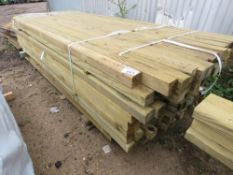 LARGE QUANTITY OF FENCE POSTS 55MM X 55MM....2.4-2.7M LENGTH APPROX. TREATED.