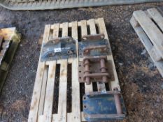 PALLET CONTAINING 4 X 40MM PINNED EXCAVATOR BREAKER HEADSTOCKS / MOUNTING BRACKETS.