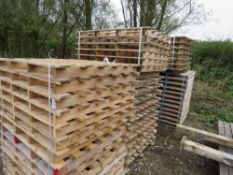 50 X WOODEN PALLETS. THIS LOT IS SOLD UNDER THE AUCTIONEERS MARGIN SCHEME THEREFORE THERE IS NO VAT