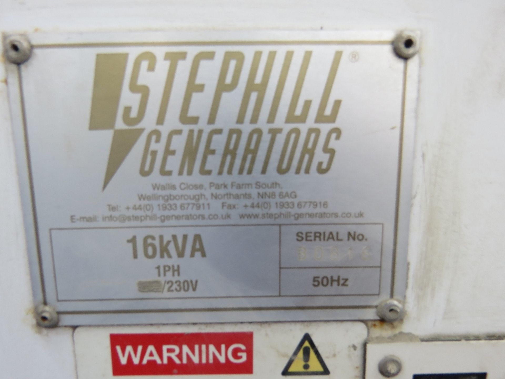 STEPHILL 16KVA TOWED GENERATOR SET, ISUZU ENGINE. SN:30816. - Image 3 of 7
