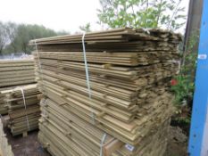 LARGE PACK OF TREATED SHIPLAP TIMBER CLADDING BOARDS, 1.83M LENGTH X 10CM WIDTH APPROX.