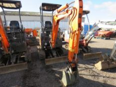 HITACHI ZAXIS 17U MINI EXCAVATOR, YEAR 2012, 3358 REC HOURS. WITH ONE BUCKET. SN:HCM1MS00U00014560.