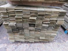 LARGE PACK OF TREATED FEATHER EDGE TIMBER CLADDING BOARDS, 1.80M LENGTH APPROX X 10CM WIDTH APPROX.