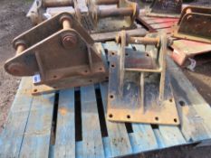 PALLET CONTAINING 2 X 45MM PINNED EXCAVATOR BREAKER HEADSTOCKS / MOUNTING BRACKETS.