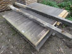 PAIR OF TIMBER CLAD SITE GATES, 1.9M HEIGHT, 1.8M WIDE EACH, WITH 2 X POSTS. THIS LOT IS SOLD UNDER