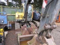 VOLVO EC55 RUBBER TRACKED EXCAVATOR, YEAR 2003. 5.5 TONNE RATED. SET OF 5 BUCKETS. 7974 REC HOURS.