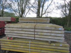 BUNDLE OF I BEAM WOODEN SHUTTERING BEAMS, 50NO APPROX IN THE BUNDLE, 2.45METRE LENGTH. ALSO SUITABLE