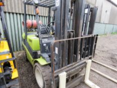 CLARK C35L GAS FORKLIFT WITH NEW TINES. 3500KG RATED WITH SIDE SHIFT. YEAR 2006 BUILD. WHEN TESTED W