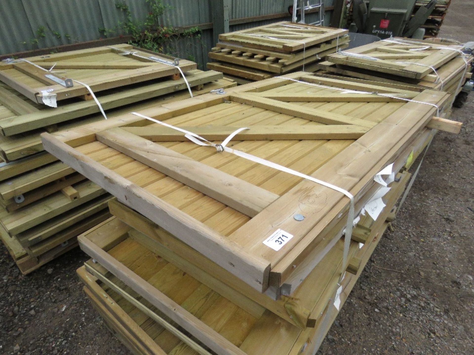 STACK OF 10 X ASSORTED WOODEN PEDESTRIAN GATES. - Image 3 of 4