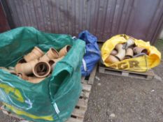 3 X BULK BAGS OF ASSORTED PIPE FITTINGS, MAINLY UNDERGROUND/SOIL TYPE. SOLD UNDER THE AUCTIONEERS MA