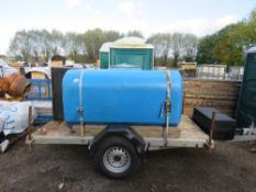 SINGLE AXLED WATER BOWSER WITH FRONT AND REAR TOOL BOXES.