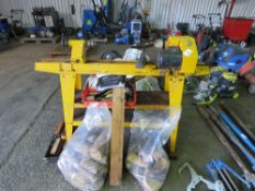 PERFORM 240VOLT HOBBY WOOD TURNING LATHE WITH TOOLING AND TIMBER BLANKS.