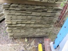 LARGE PACK OF TREATED SHIPLAP TIMBER CLADDING BOARDS, 1.71M LENGTH X 10CM WIDTH APPROX.