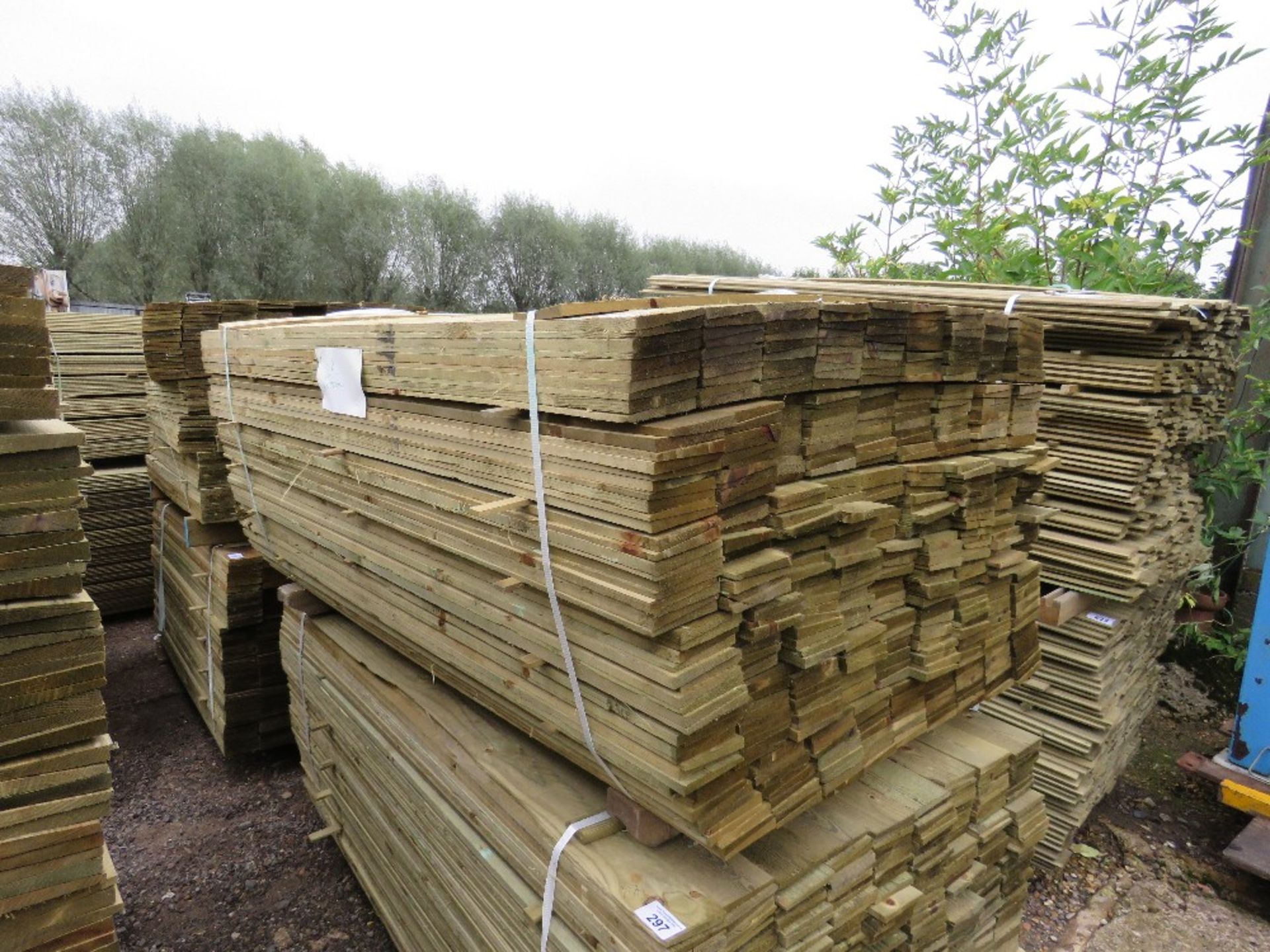 LARGE PACK OF TREATED FEATHER EDGE TIMBER CLADDING BOARDS, 1.80M LENGTH APPROX X 10CM WIDTH APPROX. - Image 3 of 3