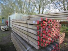 BUNDLE OF I BEAM WOODEN SHUTTERING BEAMS, 50NO APPROX IN THE BUNDLE, 2.45METRE LENGTH. ALSO SUITABLE