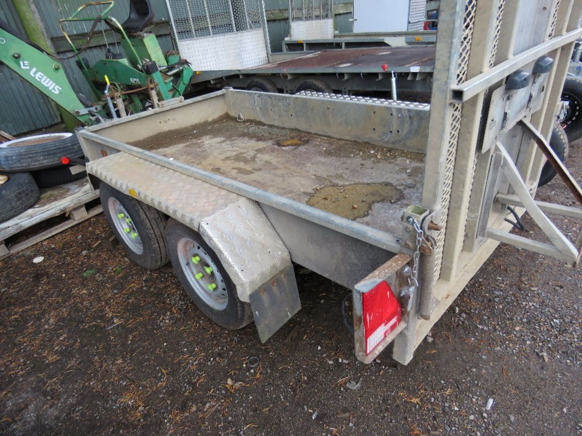 INDESPENSION 8FT X 4FT MINI EXCAVATOR TRAILER WITH DROP REAR RAMP. RING HITCH FITTED. - Image 2 of 5