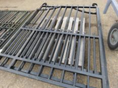 PAIR OF HEAVY DUTY DECORATIVE DRIVEWAY GATES, 1.58M WIDE EACH X 2M MAX HEIGHT APPROX.