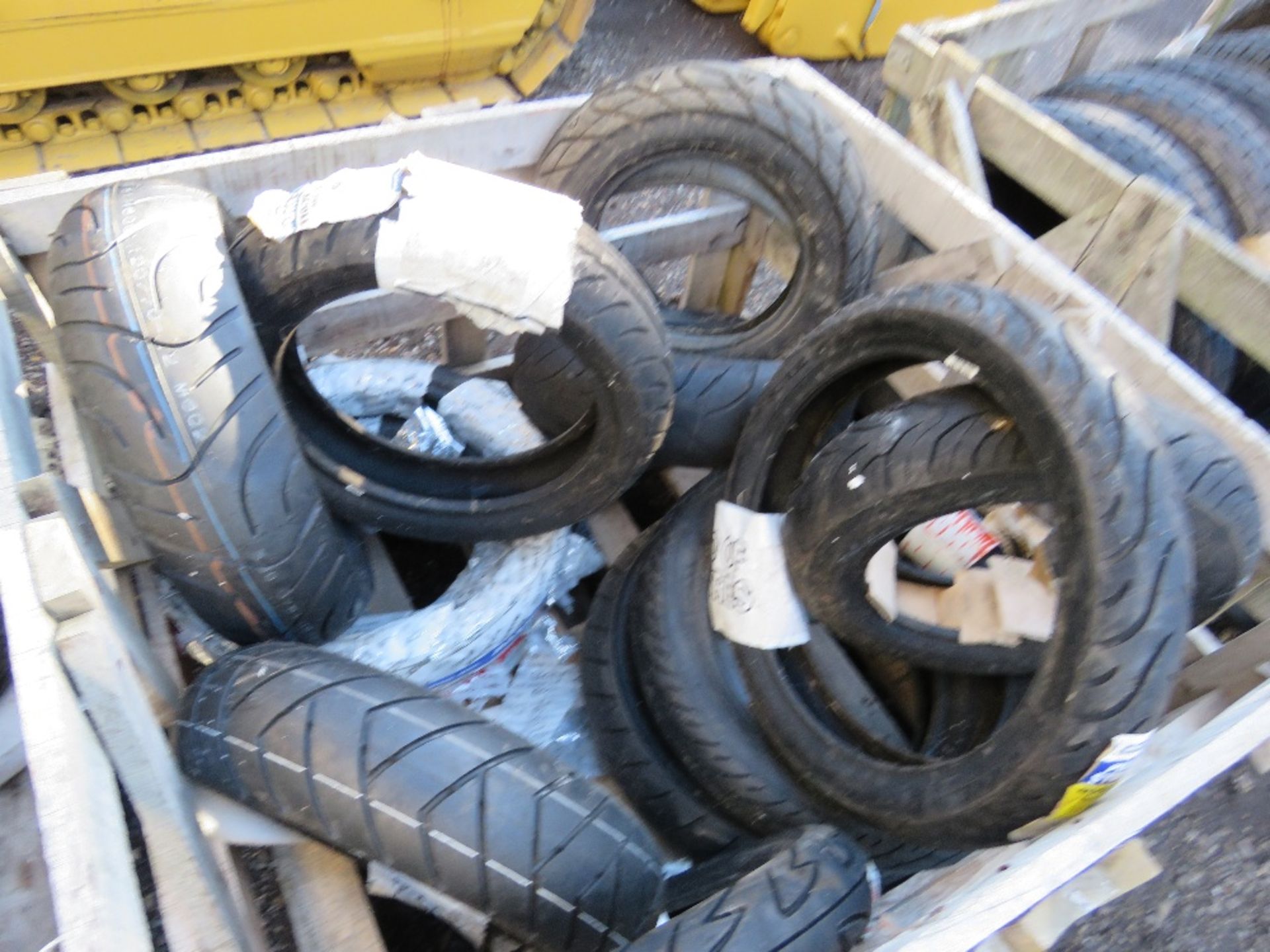 STILLAGE CONTAINING 12 X ASSORTED SCOOTER TYRES, SOURCED FROM COMPANY LIQUIDATION. THIS LOT IS SOL - Image 2 of 4