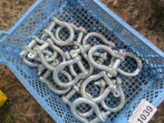 TRAY OF D SHAPED SHACKLES.