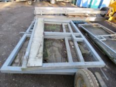 2 X HEAVY STEEL GATE FRAMES 1.5M WIDE X 2.35M HEIGHT. POSSIBLY A PAIR??