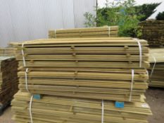 LARGE PACK OF TREATED SHIPLAP TIMBER CLADDING BOARDS, 1.83M LENGTH X 9.5CM WIDTH APPROX.