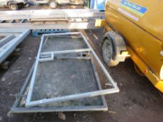 2 X METAL PEDESTRIAN GATE FRAMES 2.23M HEIGHT X 1.08M WIDTH.