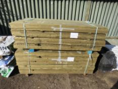 2 X PACKS OF TREATED TIMBER POSTS 245NO IN TOTAL BEING 140MM X 30MM @ 1.83M LENGTH APPROX.