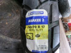 2 X 17" MOTORBIKE TYRES, SOURCED FROM COMPANY LIQUIDATION. THIS LOT IS SOLD UNDER THE AUCTIONEERS MA