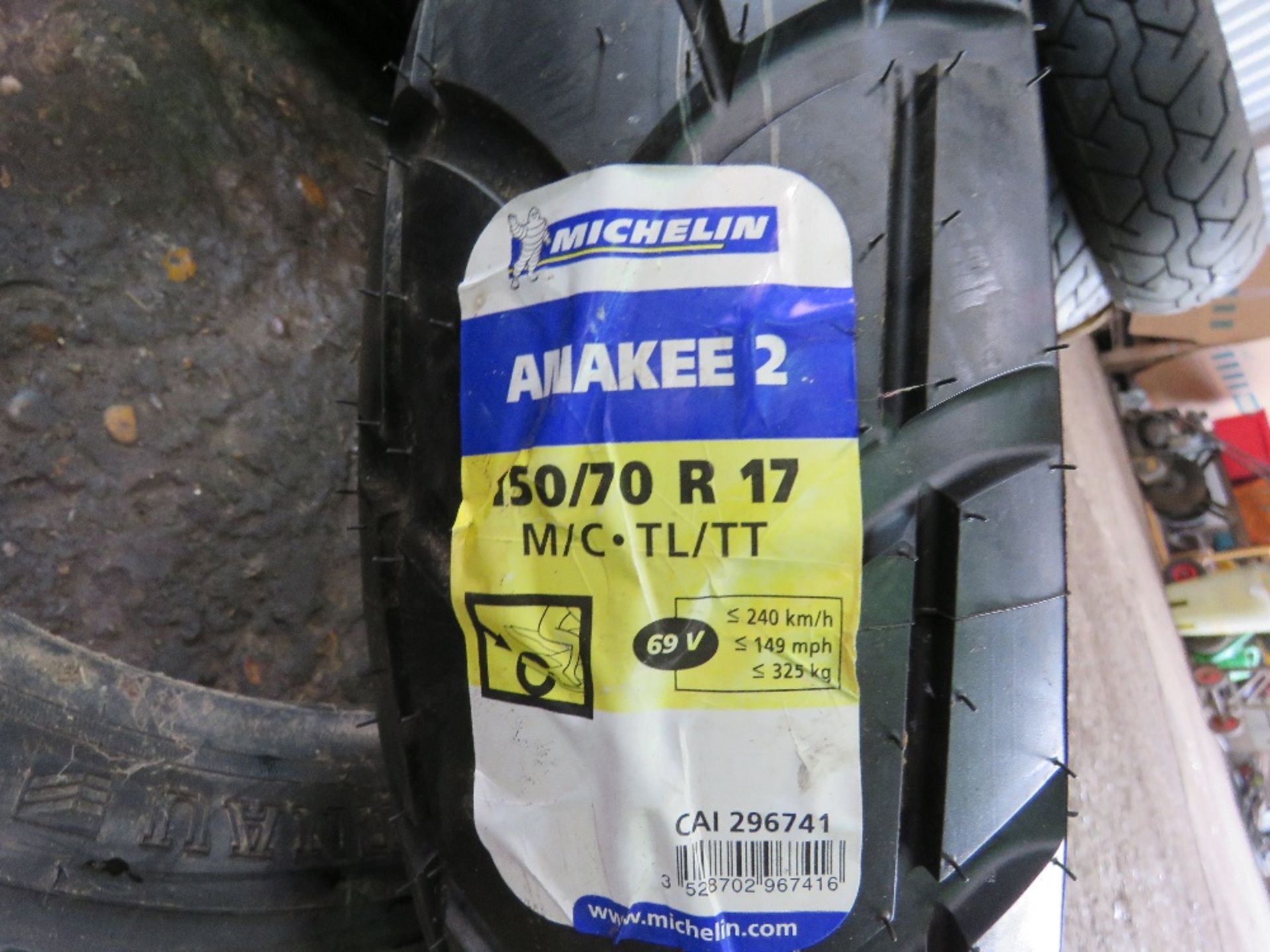 2 X 17" MOTORBIKE TYRES, SOURCED FROM COMPANY LIQUIDATION. THIS LOT IS SOLD UNDER THE AUCTIONEERS MA