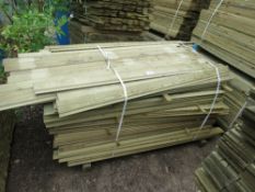 LARGE PACK OF TREATED SHIPLAP TIMBER CLADDING BOARDS, 1.75M LENGTH X 10CM WIDTH APPROX.