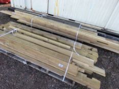 2 X PALLETS OIF ASSORTED WOODEN AND STEEL GATE POSTS.