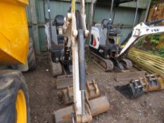 BOBCAT E17 MINI EXCAVATOR, YEAR 2018 MODEL. 1484 REC HOURS. WITH SET OF 4NO BUCKETS. EXPANDING TRACK