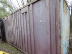 20FT SECURE CONTAINER STORE WITH FORK POCKETS. FROM VISUAL INSPECTION ROOF APPEARED DRY. WE CAN LOA