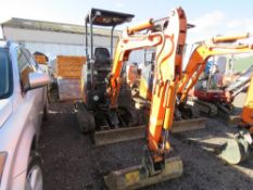 HITACHI ZAXIS 17U MINI EXCAVATOR, YEAR 2014, 2615 REC HOURS. WITH ONE BUCKET. SN:HCM1MS00U00020908.