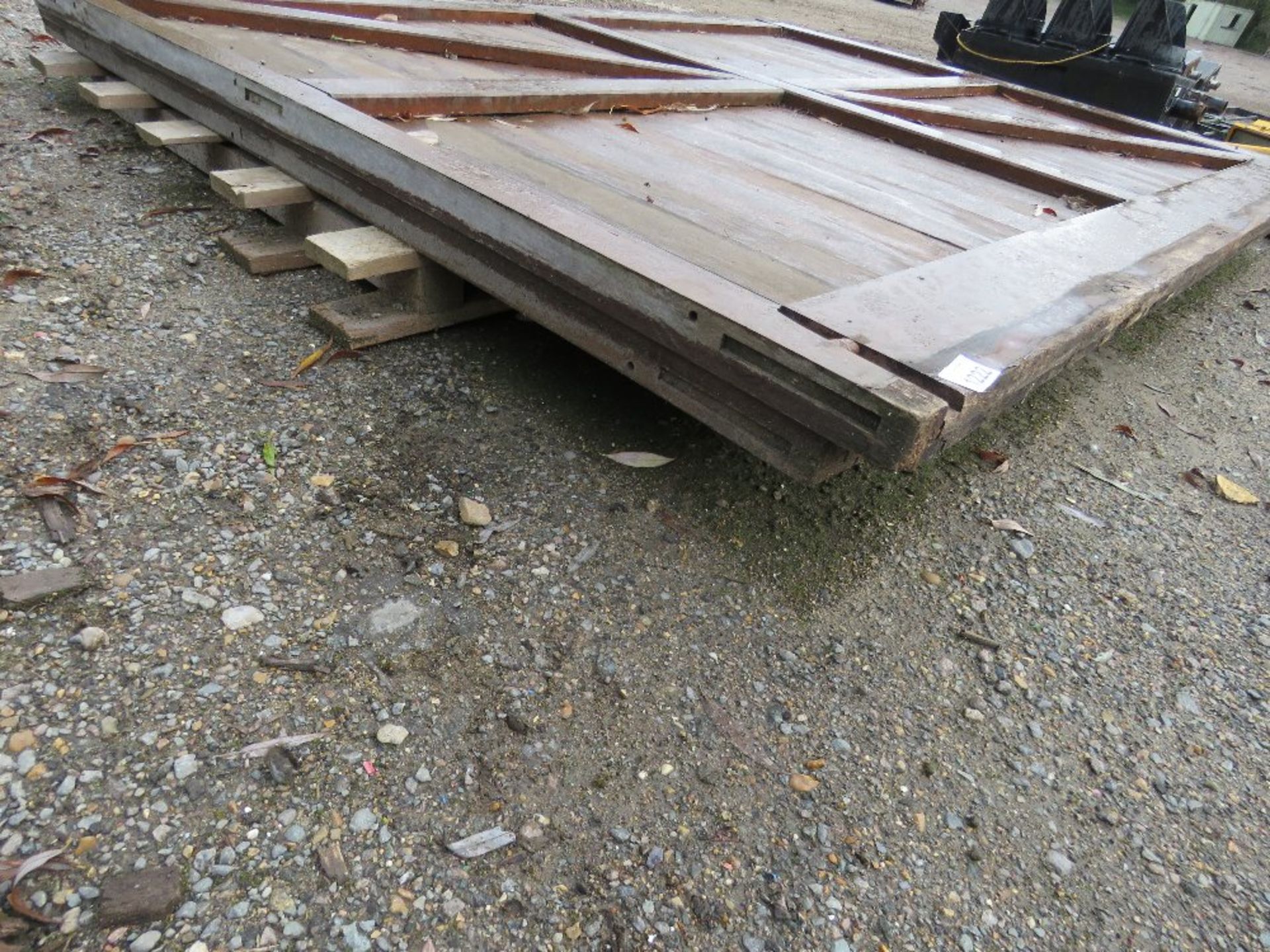 PAIR OF PRE USED WOODEN DRIVEWAY GATES, 8FT WIDE EACH X 6FT HEIGHT APPROX. - Image 2 of 3