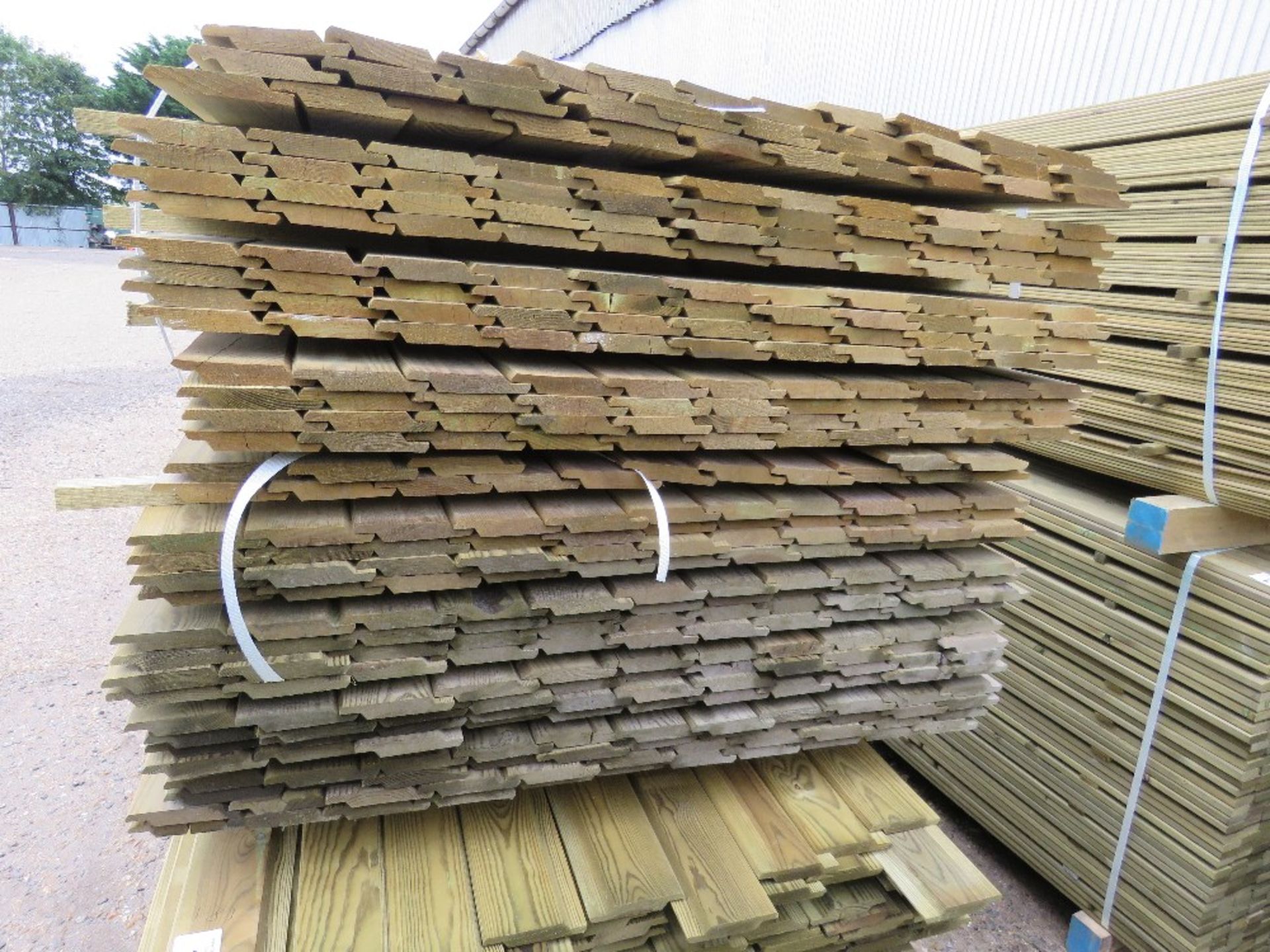 LARGE PACK OF TREATED SHIPLAP TIMBER CLADDING BOARDS, 1.83M LENGTH X 9.5CM WIDTH APPROX. - Image 2 of 4