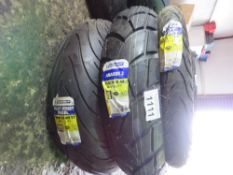 3 X ASSORTED 17" MOTORBIKE TYRES, SOURCED FROM COMPANY LIQUIDATION. THIS LOT IS SOLD UNDER THE AUCTI