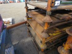 5 X FOLDING METAL STILLAGES WITH SIDE RAILS. 900mm x 1200m approx THIS LOT IS SOLD UNDER THE AUCTION