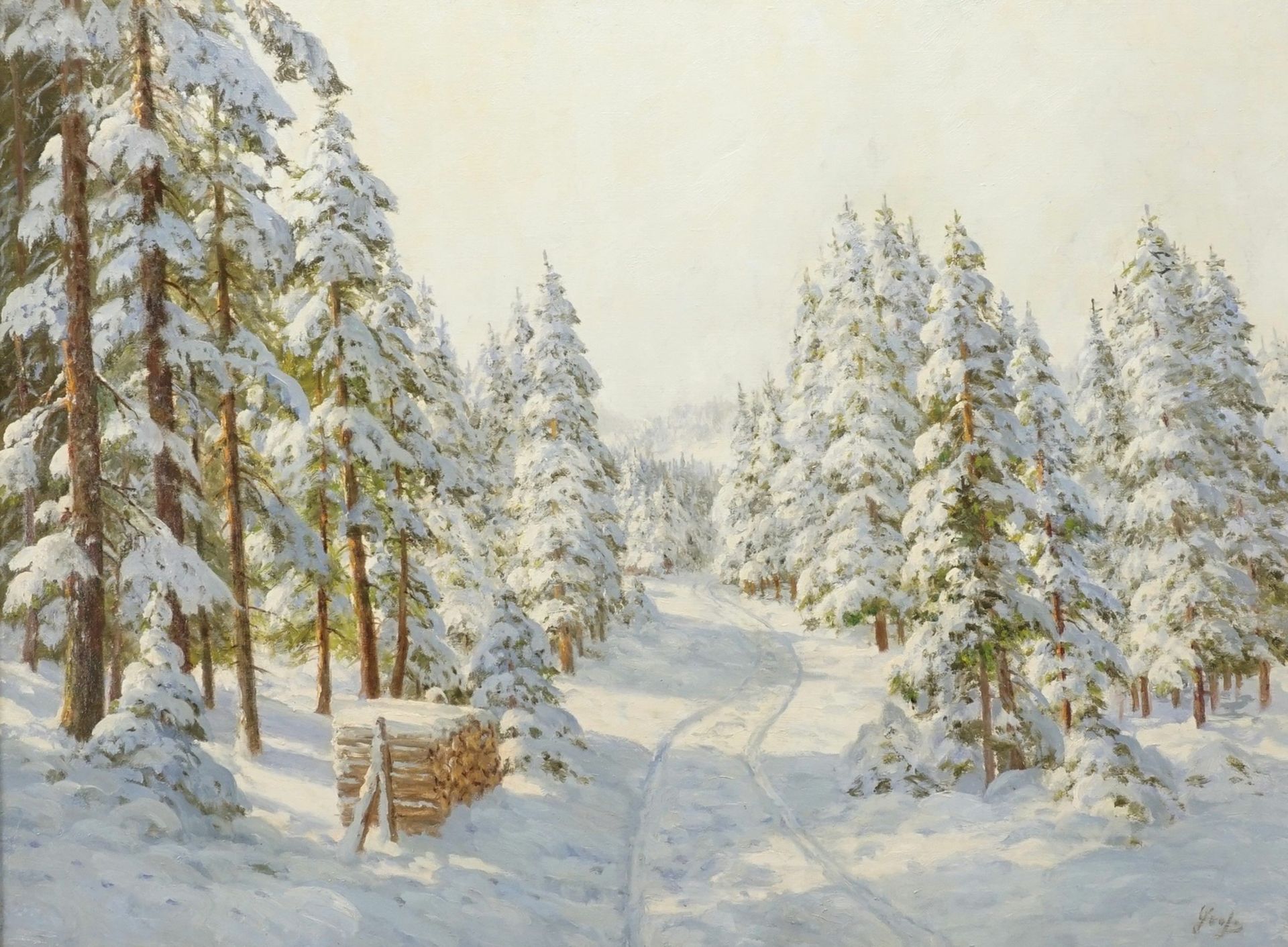 Graf ( ), Verschneiter Waldweg im Sonnenschein - Bild 2 aus 4