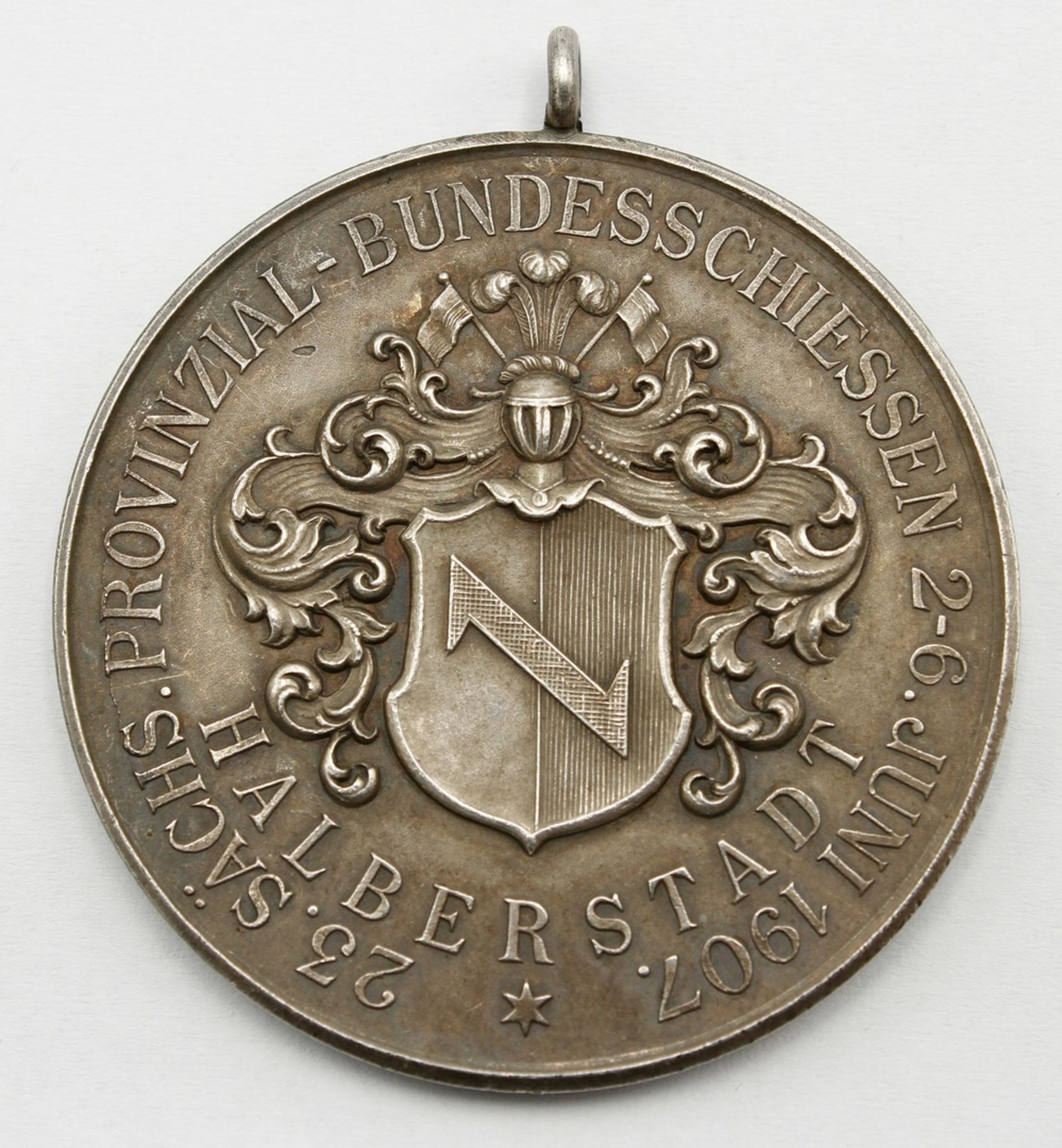 Medaille Halberstadt, 23. Sächs. Provinzial-Bundesschiessen, 1907 - Image 2 of 2