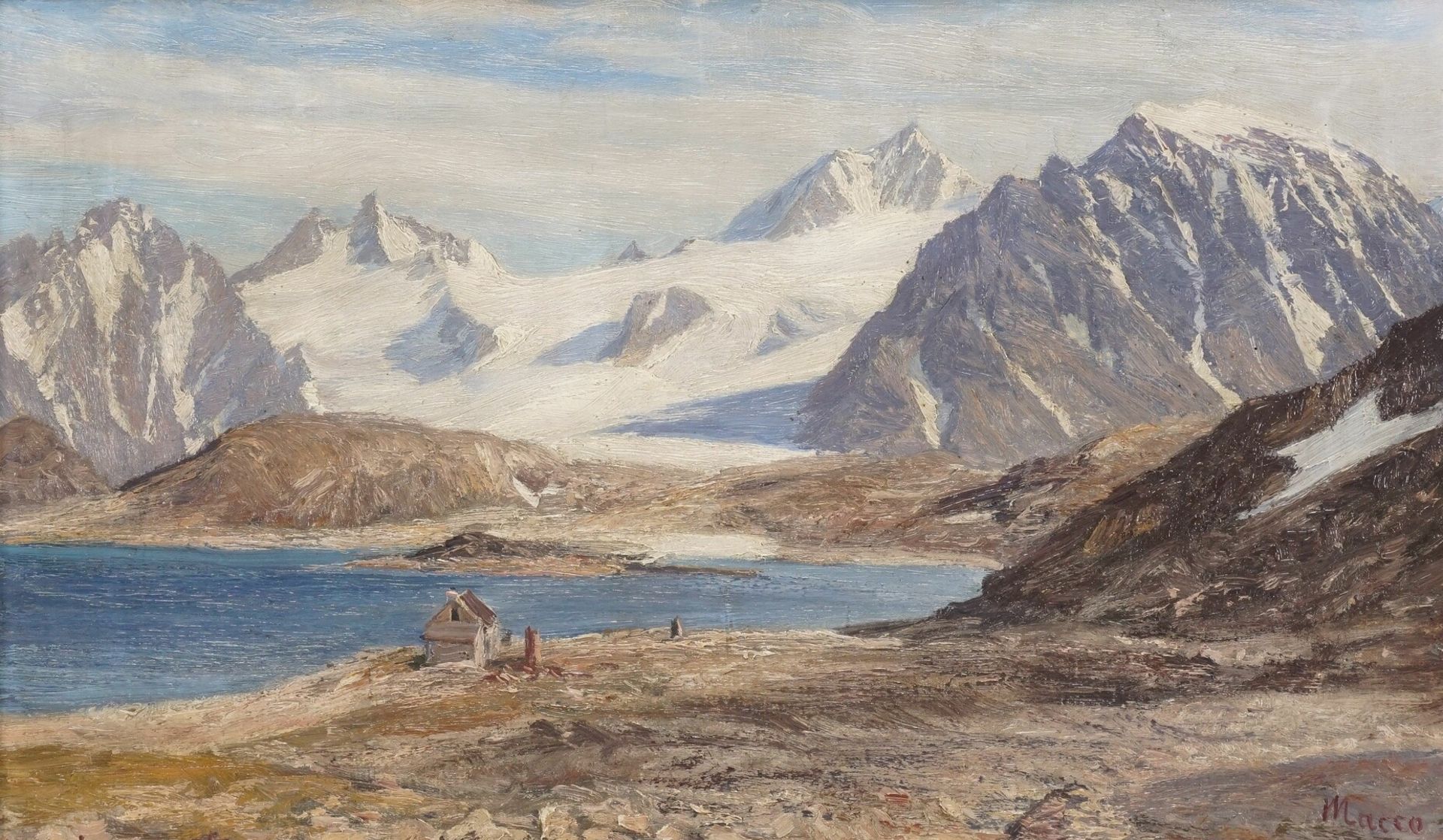 Georg Macco, "Naturstudie 'Virgohaven' " (Virgohamna auf Danskøya, Nordwestspitzbergen)
