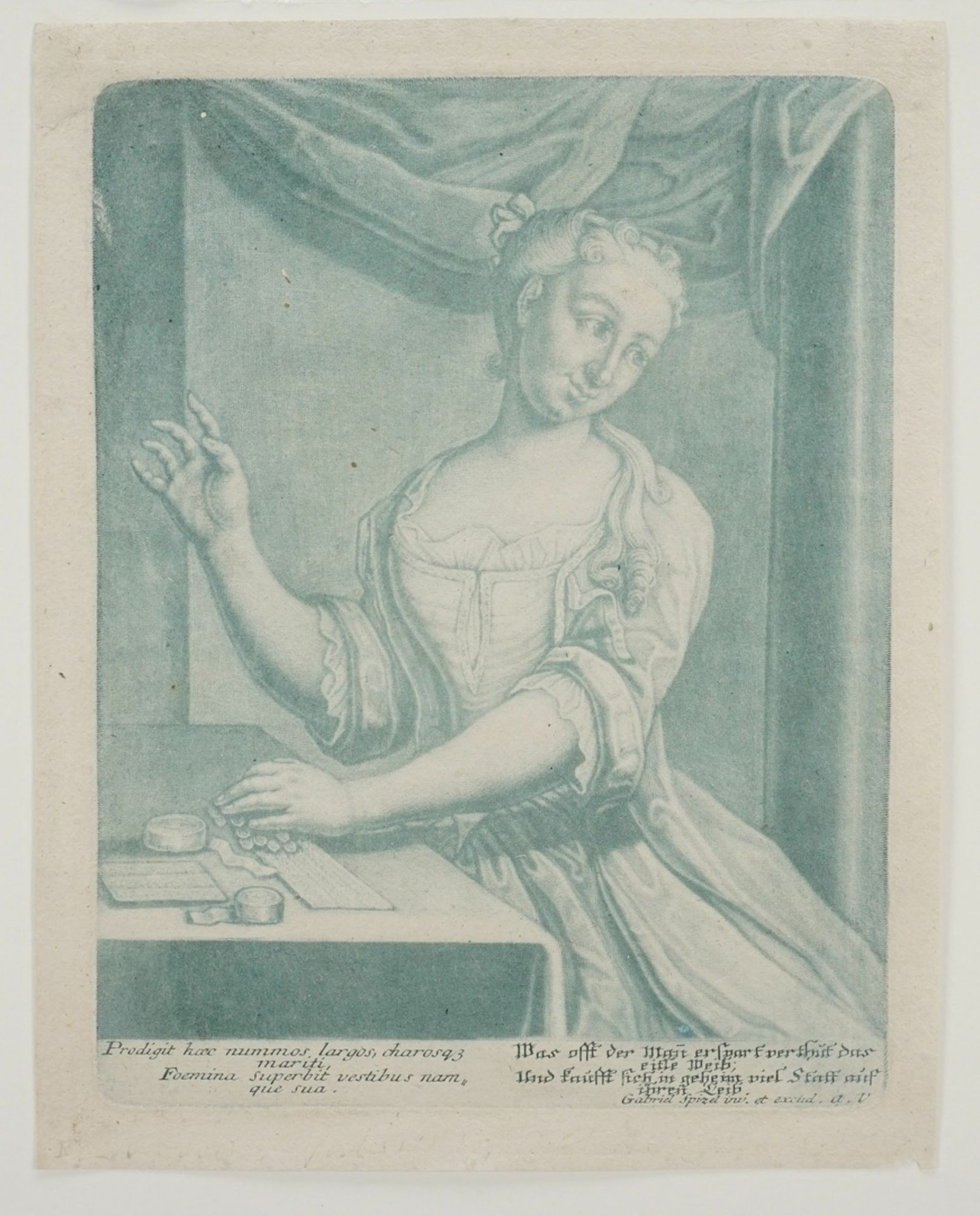 Gabriel Spizel (auch Spitzel), "Was offt der Mann erspart verthut das eitle Weib [...]" - Bild 3 aus 3