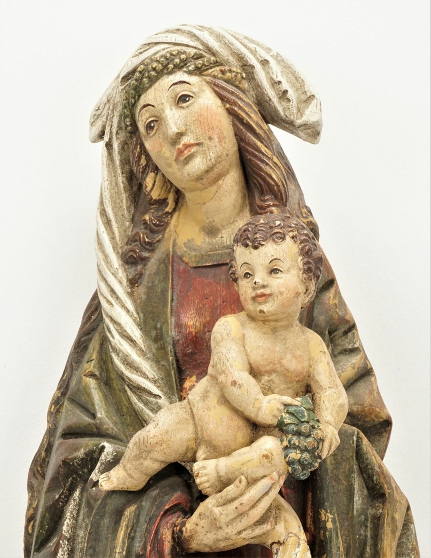 Gotische Mondsichel-Madonna mit Jesuskind, um 1880 - Bild 3 aus 5