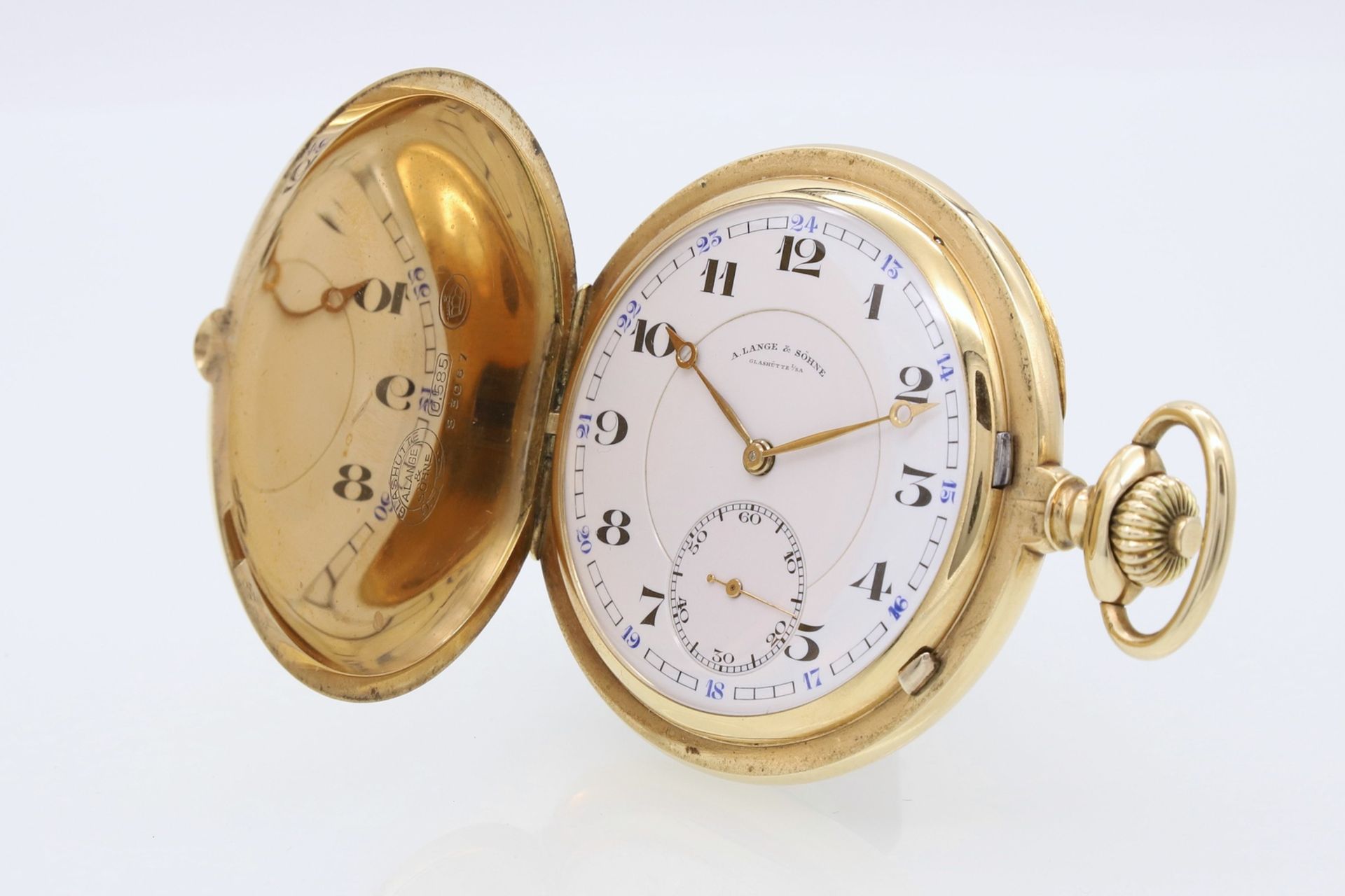 A. Lange & Söhne Savonette Taschenuhr im Etui, um 1930 - Image 2 of 6