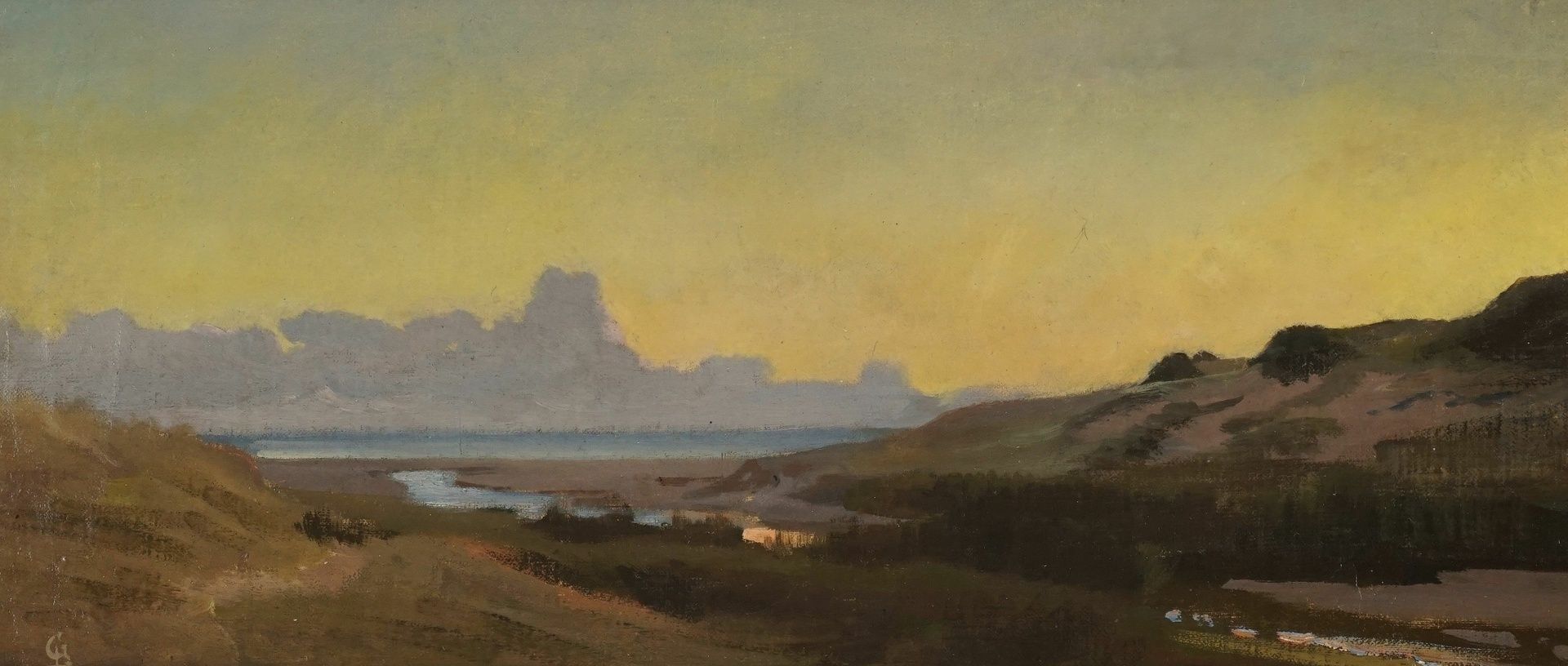 Louis (Heinrich Louis Theodor) Gurlitt, Dünenlandschaft an der Nordsee bei Sonnenaufgang