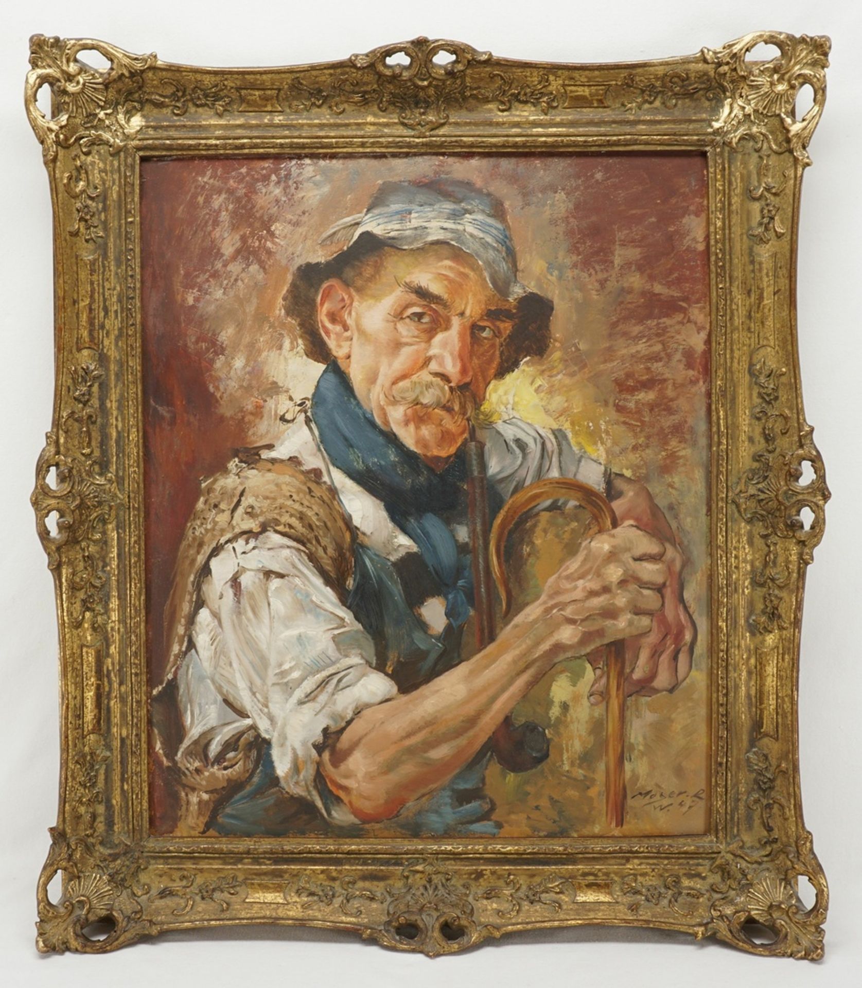 R. Moser, Portrait eines Hirten - Bild 2 aus 4