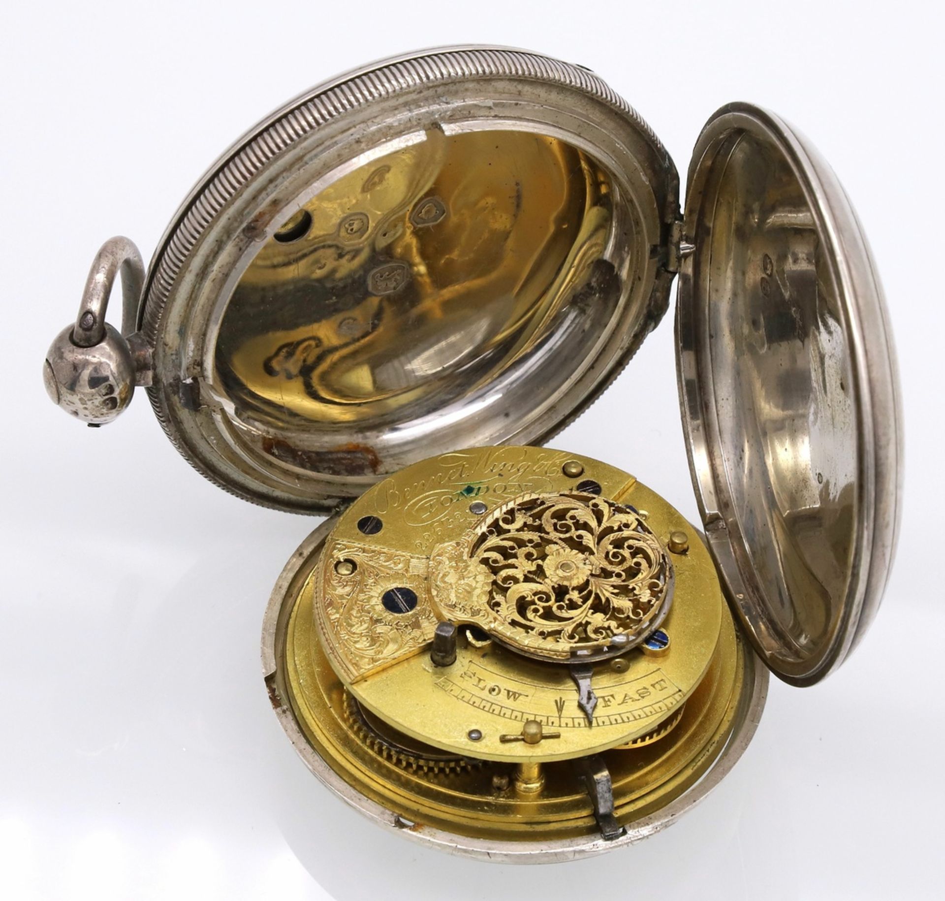 Bennet Wing London Spindeltaschenuhr mit Sprungdeckel, 1837 - Image 5 of 6