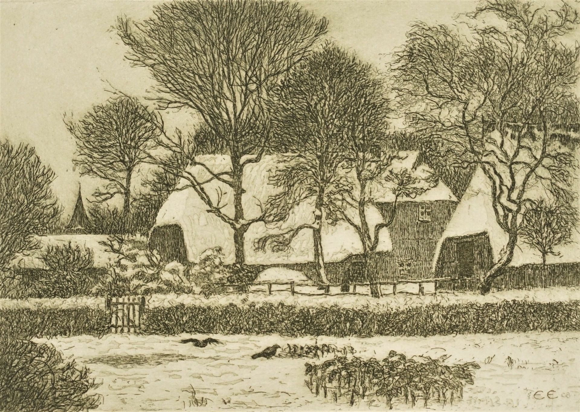 Ernst Eitner, Norddeutsches Dorf im Winter