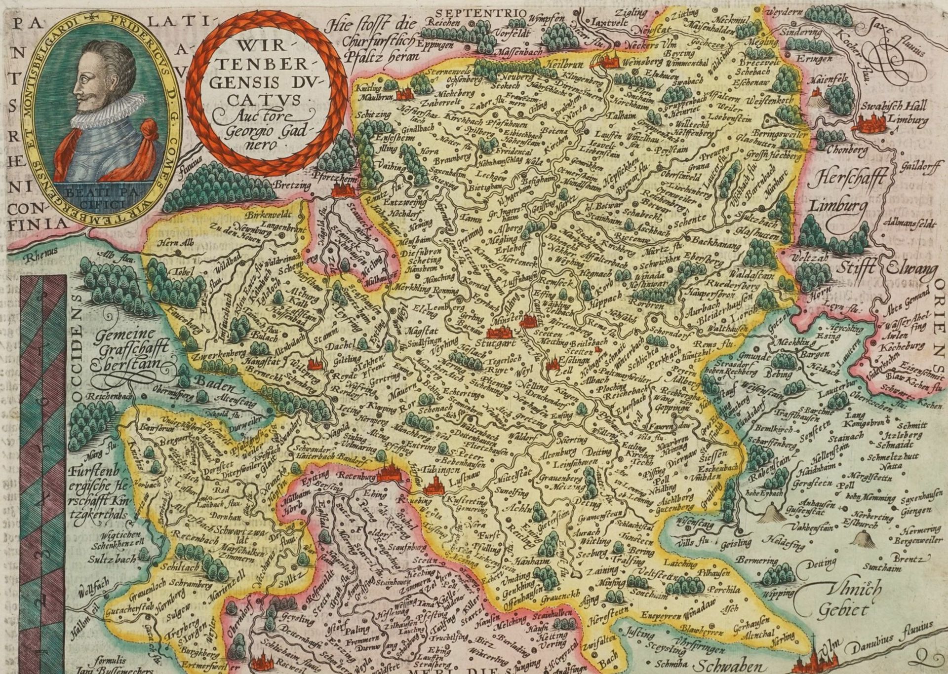 Mat(t)hias Quad, "Wirtenbergensis Ducatus" (Landkarte des Herzogtums Württemberg)