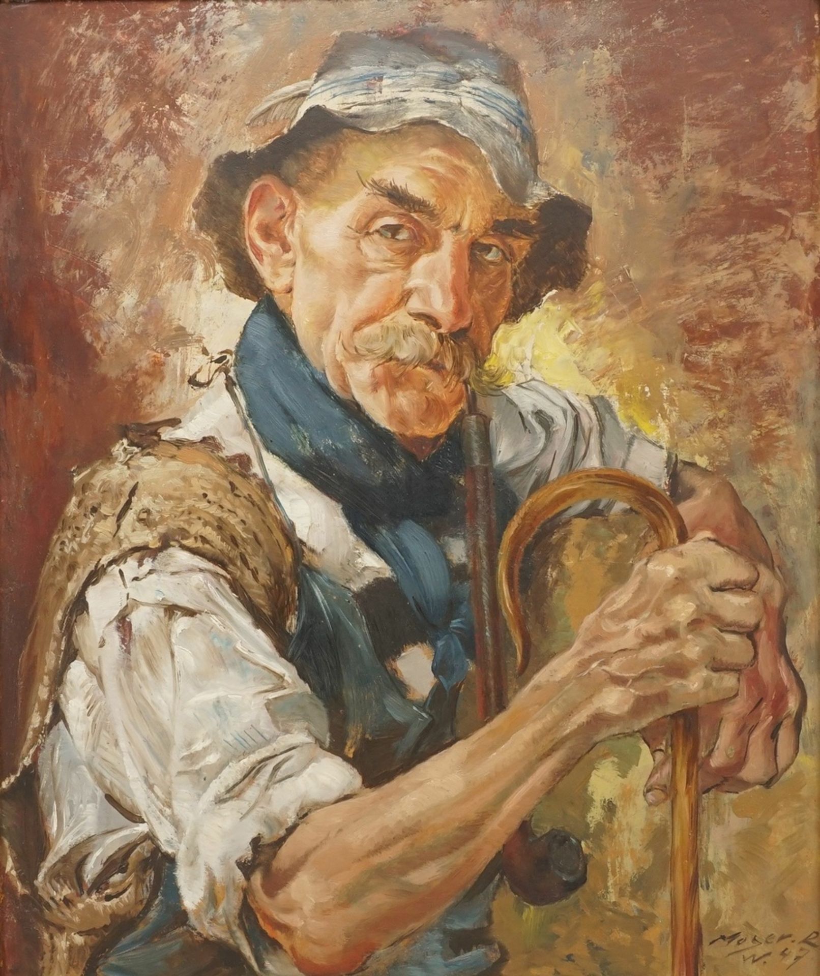 R. Moser, Portrait eines Hirten